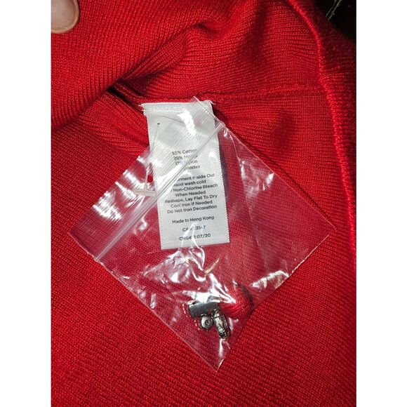Talbots Red Knit Blouse Embellished Jeweled Neckline Sweater Career Comfort NEW - Picture 8 of 9